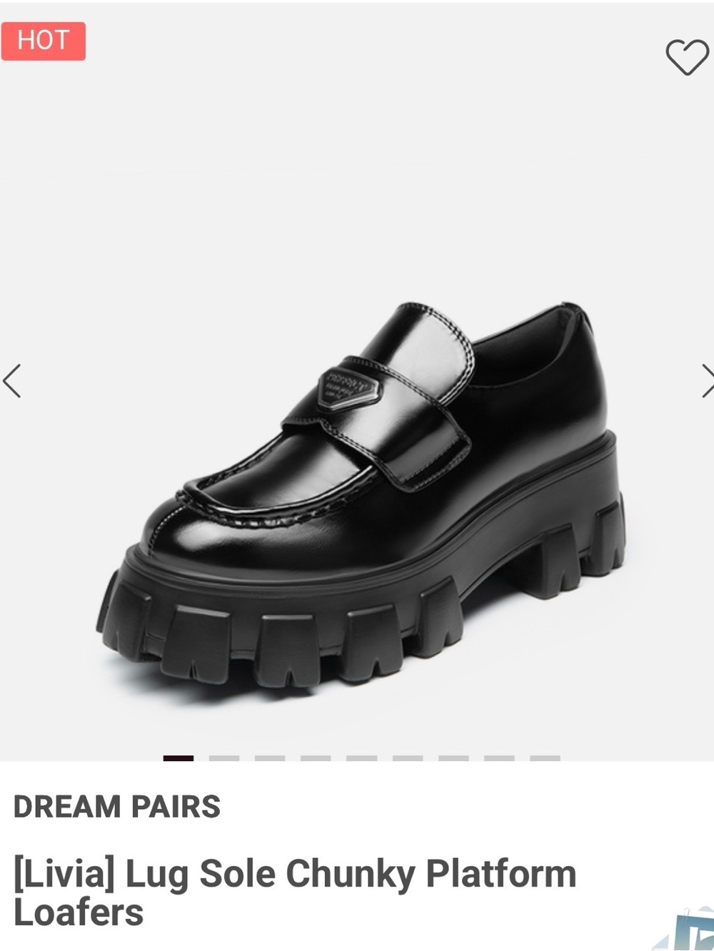 Dream Pairs Black Lug Sole Chunky Platform Loafers